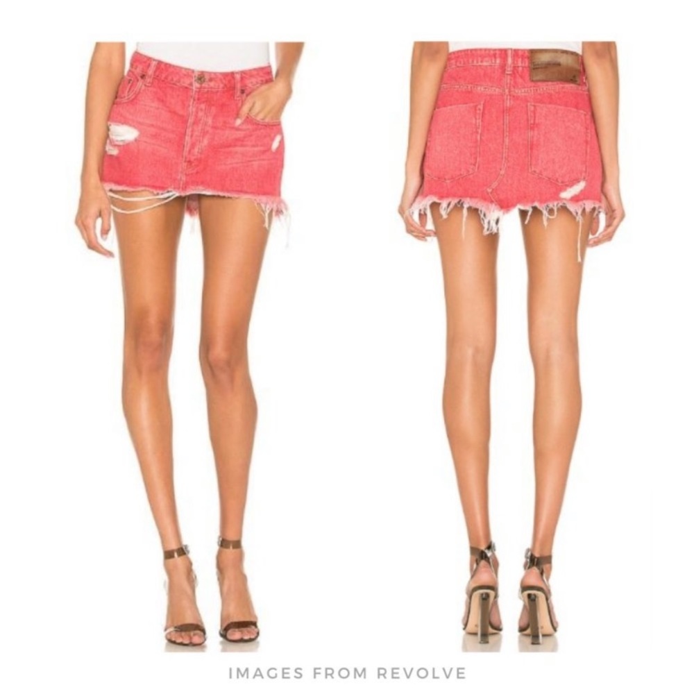 One Teaspoon Junkyard Denim Skirt